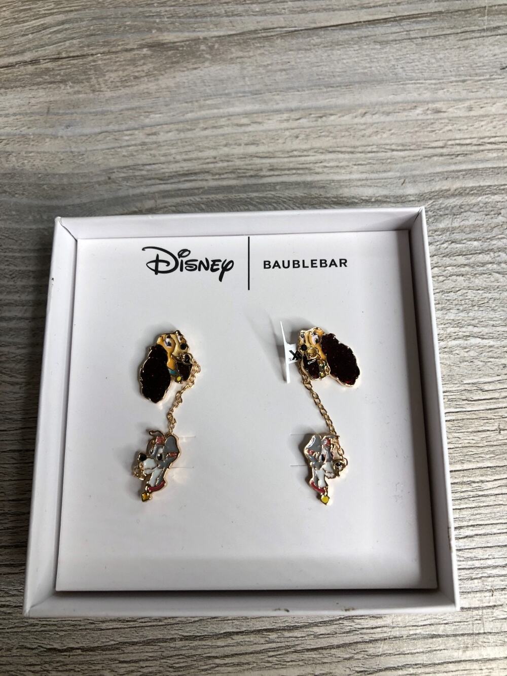 NIB Disney Baublebar Lady & The Tramp Spaghetti Earrings Dangle Valentine's Day